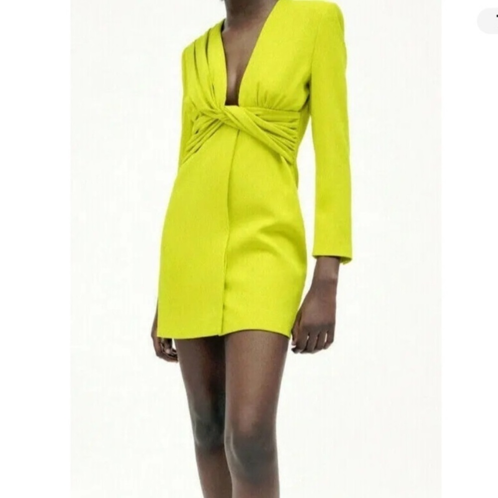 Zara Vibrant Green Long Sleeve Dress